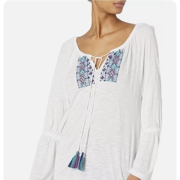 Nanette Lepore XL Top Boho Floral Embroidered Top Bell Sleeve NWT! $98 - Picture 1 of 4